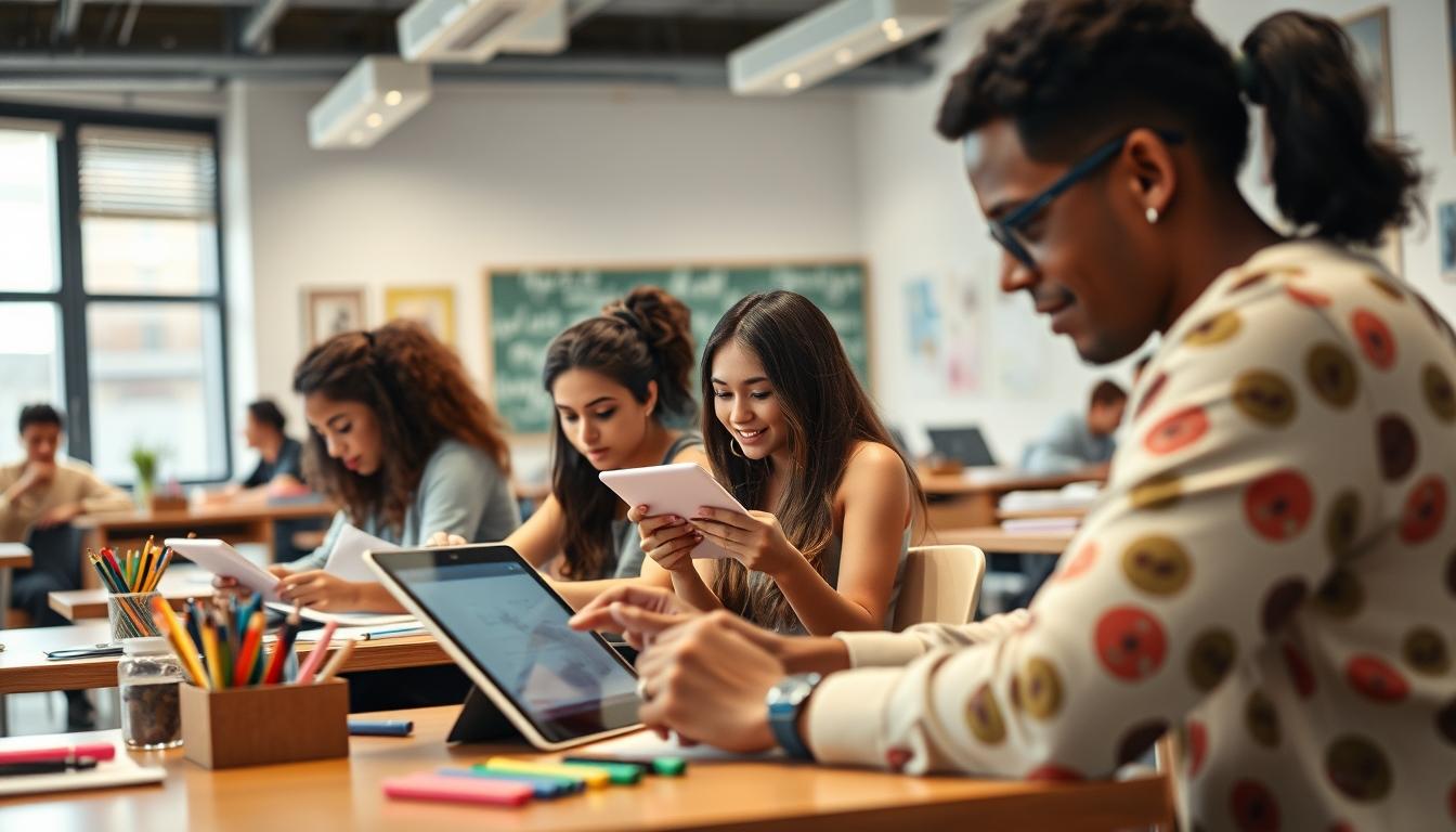 Student using a study guide to organize academic notes
